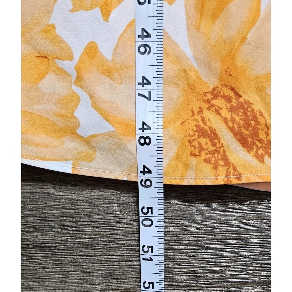 INC International Women's Orange Floral Smocked Cotton Midi Dress Size XL - Picture 8 of 10